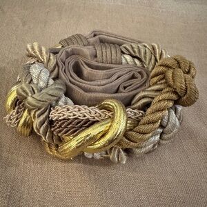 Vintage 1980s Women's Woven Braided Rope Sash Belt Various Metallic Colors